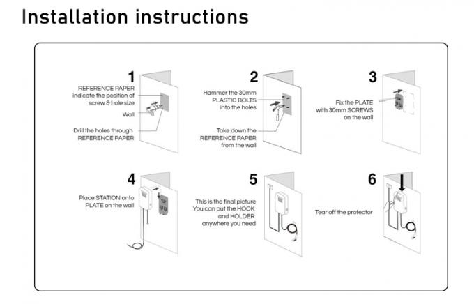 スクリーン7KWが付いているEV-HWの電気自動車のWallboxの充電器銃ライン 3