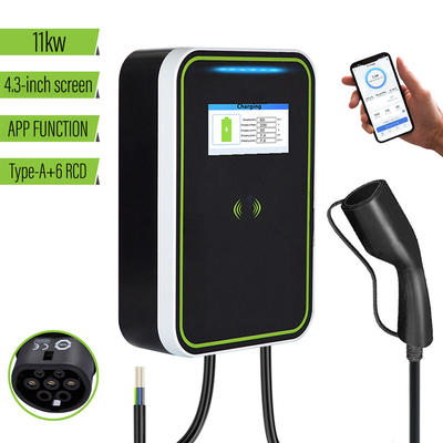 Appのevの充電器のwallbox 7kwの地球の漏出保護OEM ODMが付いているPCボディと電気自動車のWallboxの充電器のパルサー